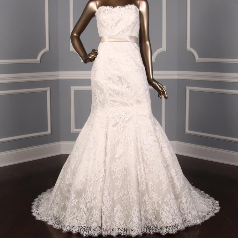 Allure Bridals 9117 Straps Trumpet Lace Wedding Dress Gown 14